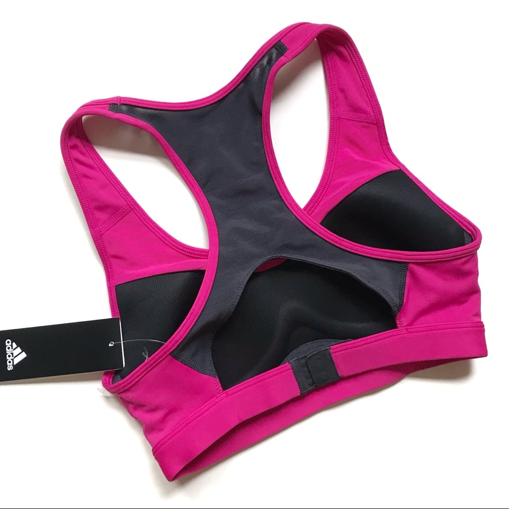 Adidas Pink Racerback Sports Bra XS NWT - Picture 2 of 4